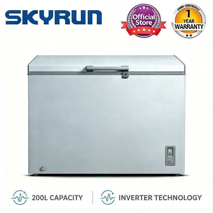 Skyrun 200-Litres Inverter Chest Freezer BD-250AI Grey